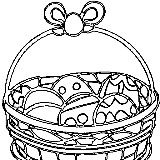 A basket of easter eggs Coloring Page