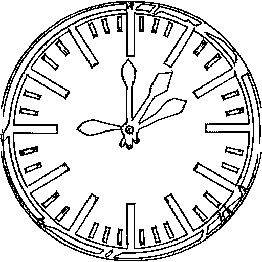 A clock at midnight with confetti Coloring Page