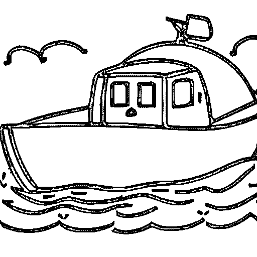 A fishing boat Coloring Page