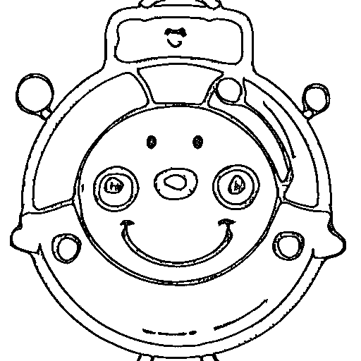 A round robot with wheels Coloring Page