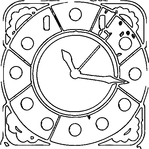 A clock at midnight with confetti Coloring Page