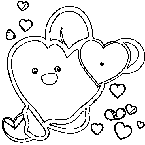 A teddy bear holding a heart Coloring Page