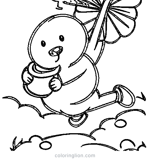 Splashy Duckling Coloring Page