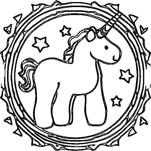 Baby unicorn with a flowing mane Coloring Page