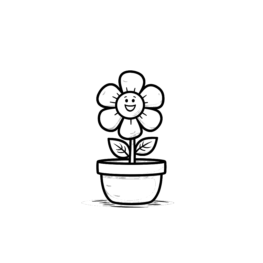 Flower Pot Coloring Page