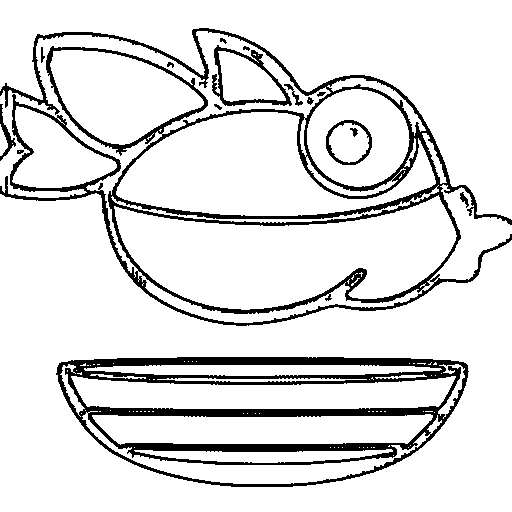 Little goldfish in a bowl Coloring Page