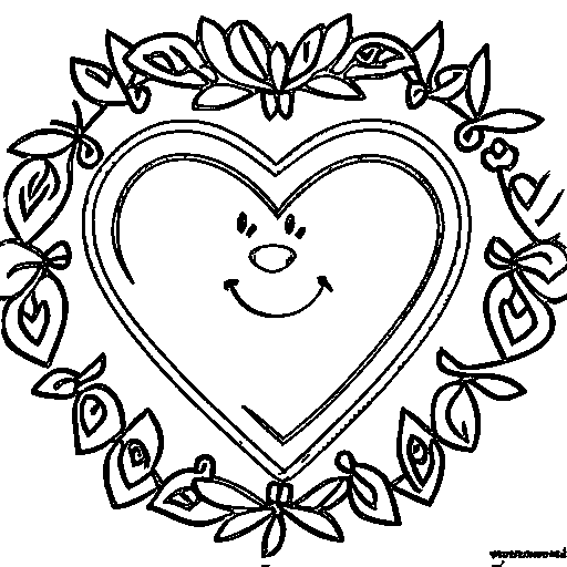 A heart character Coloring Page