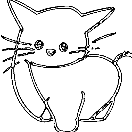 A simple cat outline with a few big numbered sections Coloring Page