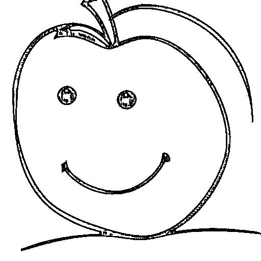 A smiling apple Coloring Page