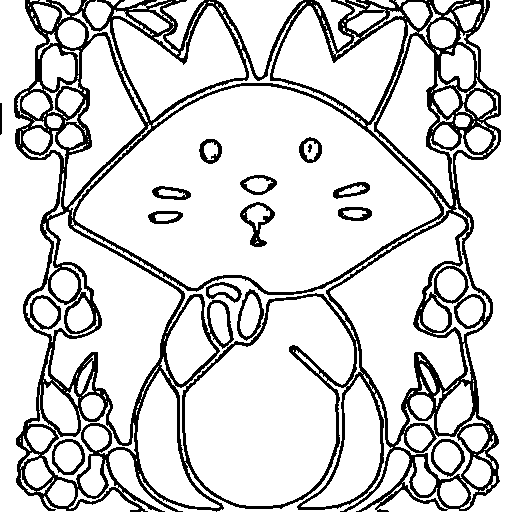 A simple cat outline with a few big numbered sections Coloring Page