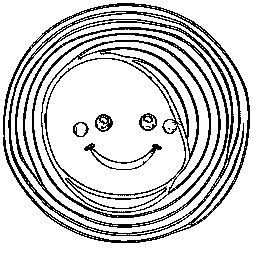 A big rainbow with clouds Coloring Page