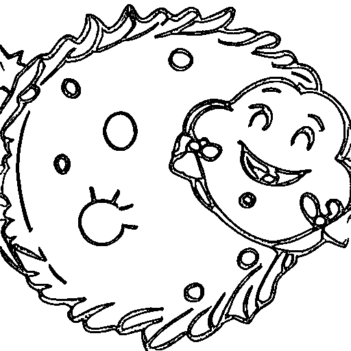 A crescent moon with stars Coloring Page
