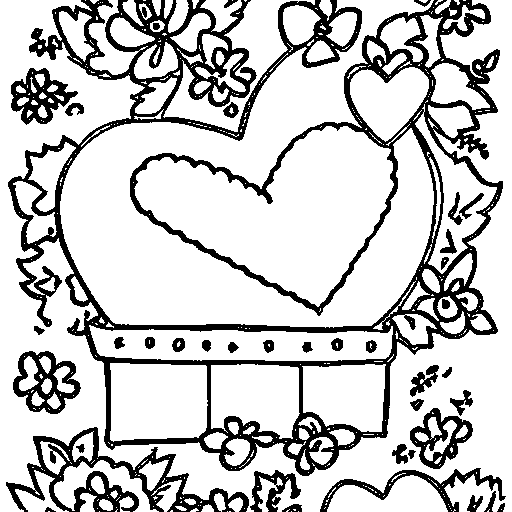 A love letter envelope with a heart Coloring Page