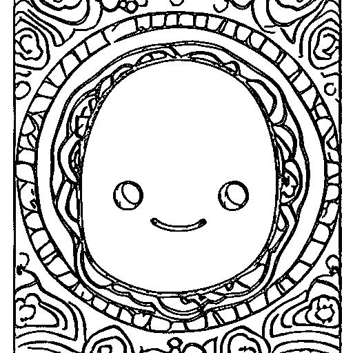 A tiny alien waving Coloring Page