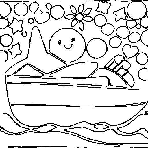A fishing boat Coloring Page