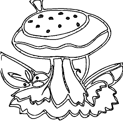A fairy sitting on a mushroom Coloring Page