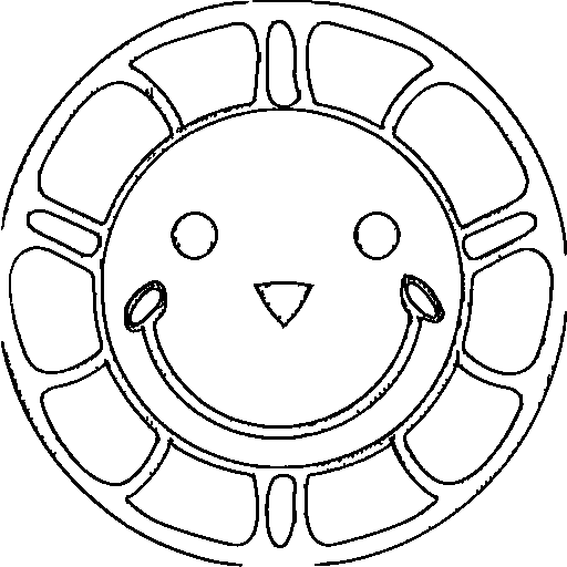 A smiling watermelon slice Coloring Page
