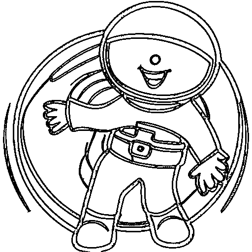 An astronaut waving Coloring Page