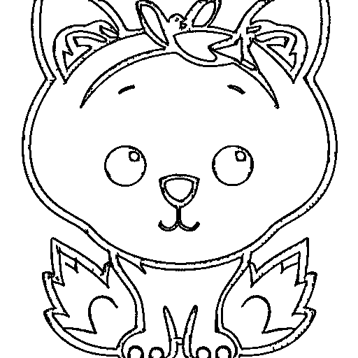 Furry monster with horns Coloring Page