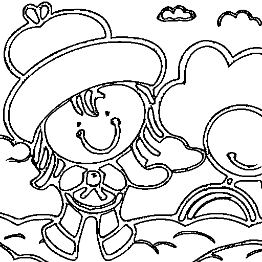 A big rainbow with clouds Coloring Page