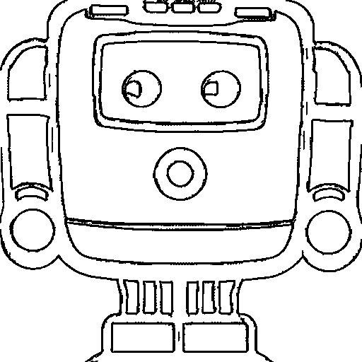 A robot with an antenna Coloring Page