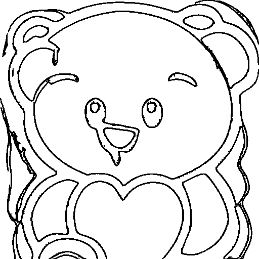 A teddy bear holding a heart Coloring Page
