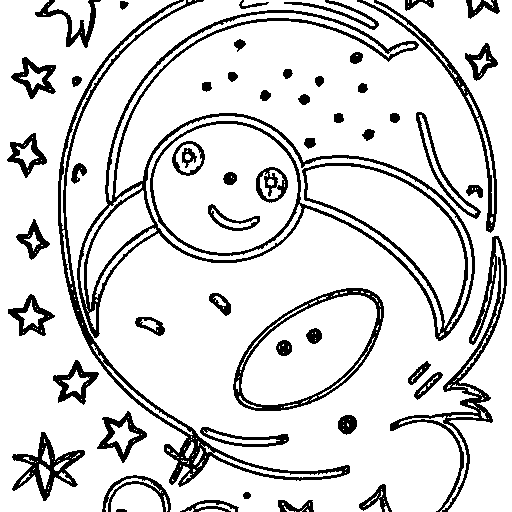 An astronaut on the moon Coloring Page