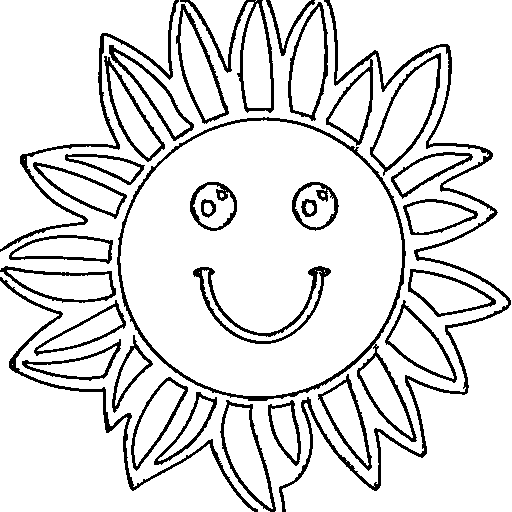 A smiling sunflower Coloring Page