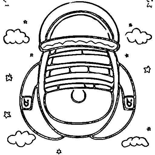 Alien in a UFO Coloring Page
