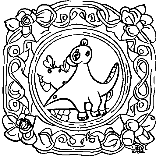A long-neck dinosaur Coloring Page