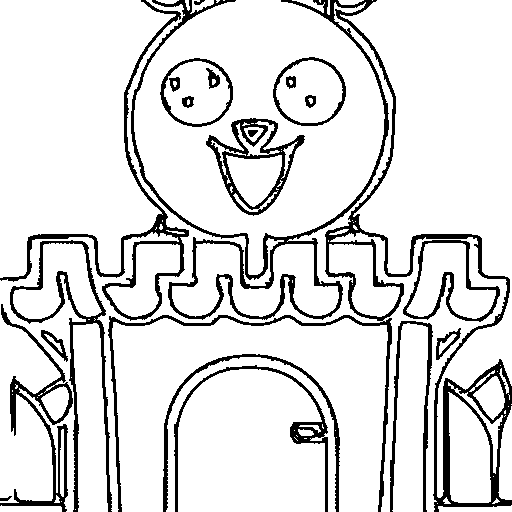 A small castle with flags Coloring Page