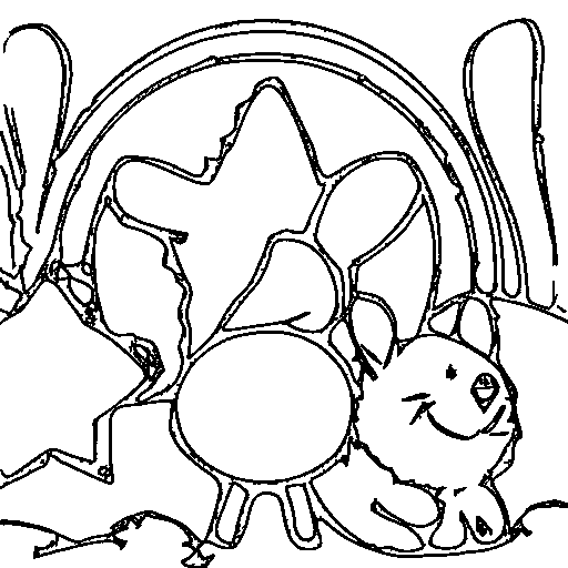 An easter bunny holding an egg Coloring Page