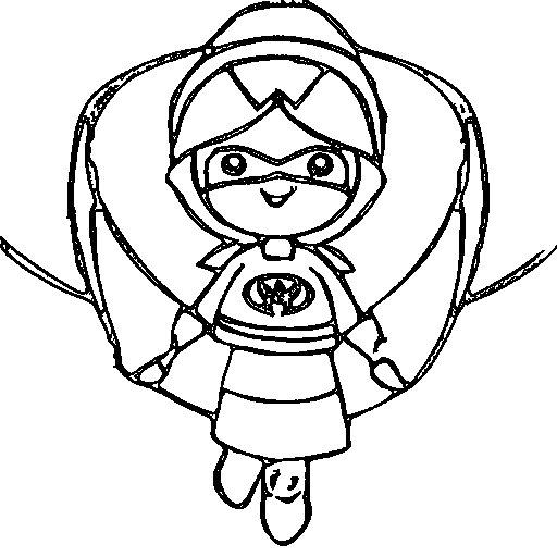 A superhero girl with a star emblem Coloring Page