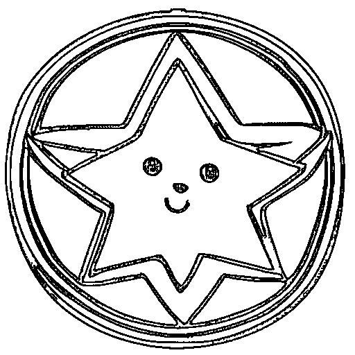 A simple star with numbered areas Coloring Page