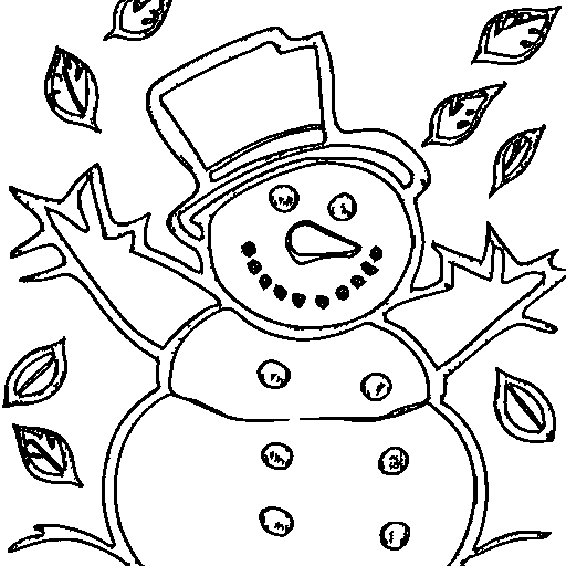 A happy snowman Coloring Page