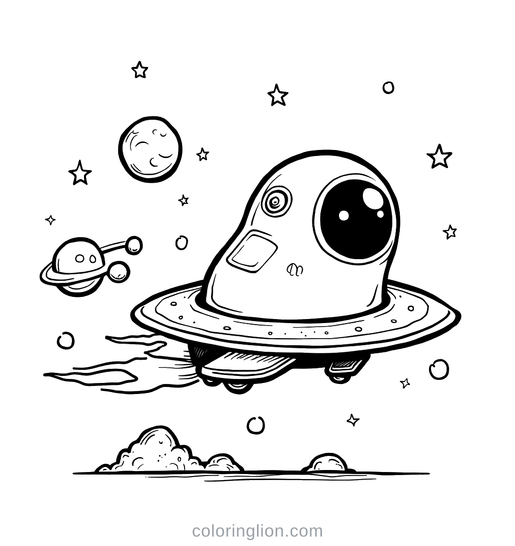 Space Station Coloring Page