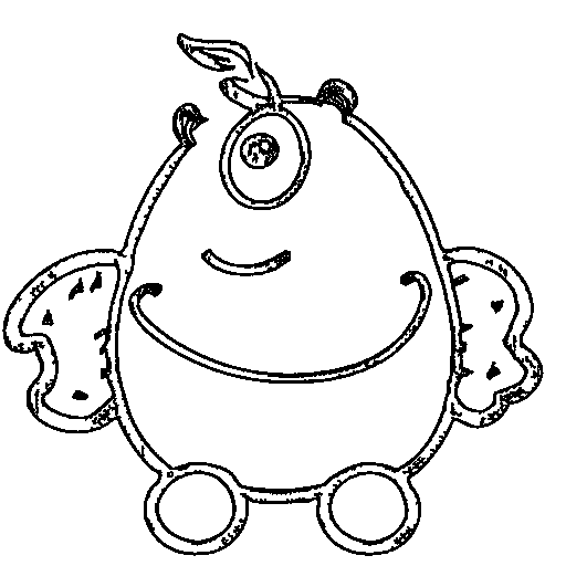 A silly one-eyed monster Coloring Page