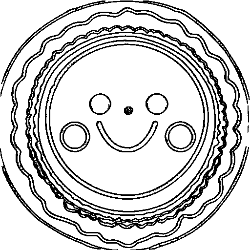 A cupcake with a cherry Coloring Page