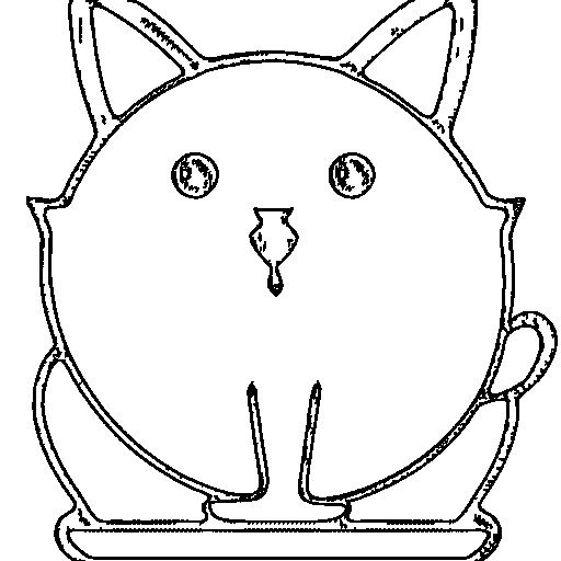 A simple cat outline with a few big numbered sections Coloring Page