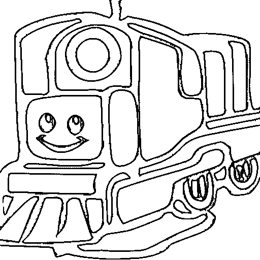 A colorful toy train Coloring Page