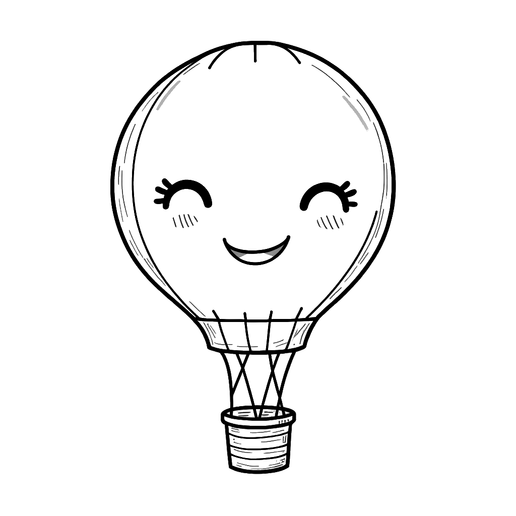 Hot Air Balloon Coloring Page