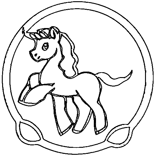 Baby unicorn with a flowing mane Coloring Page