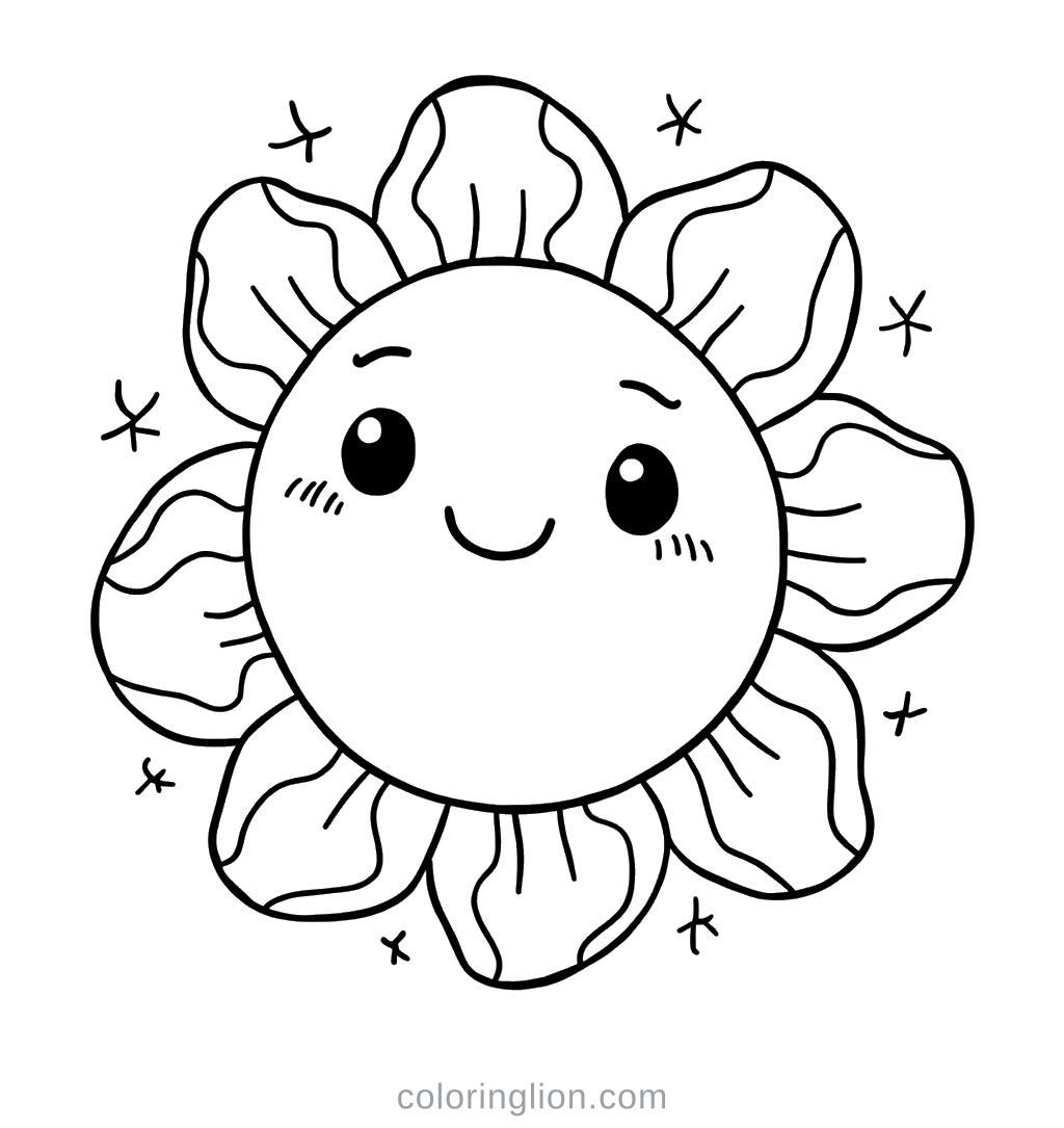 Sun Star Coloring Page