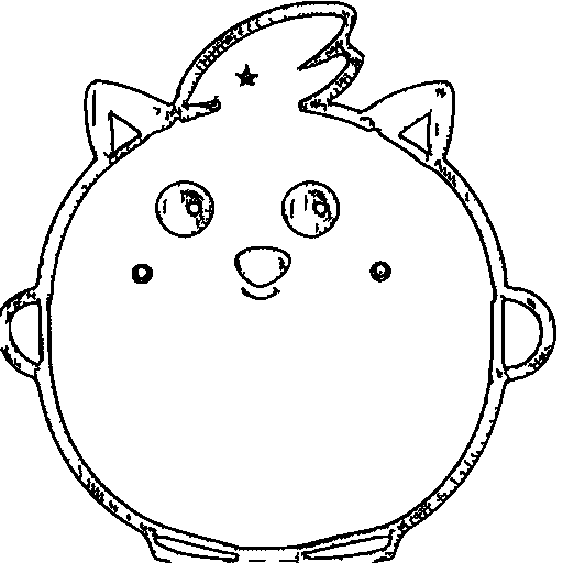 A simple cat outline with a few big numbered sections Coloring Page