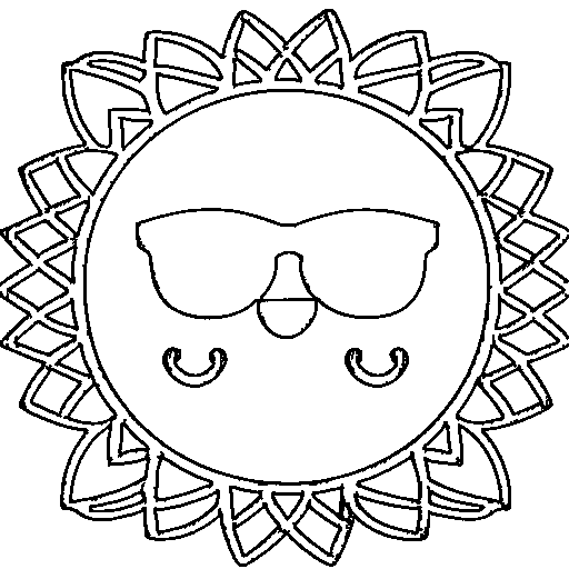 A pineapple with sunglasses Coloring Page