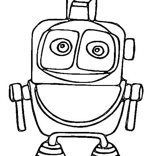 A tiny helper robot Coloring Page