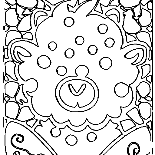 A fluffy monster with spots Coloring Page