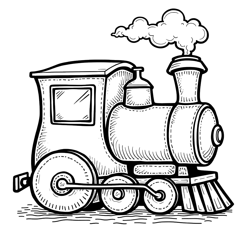 Steam Train Coloring Page