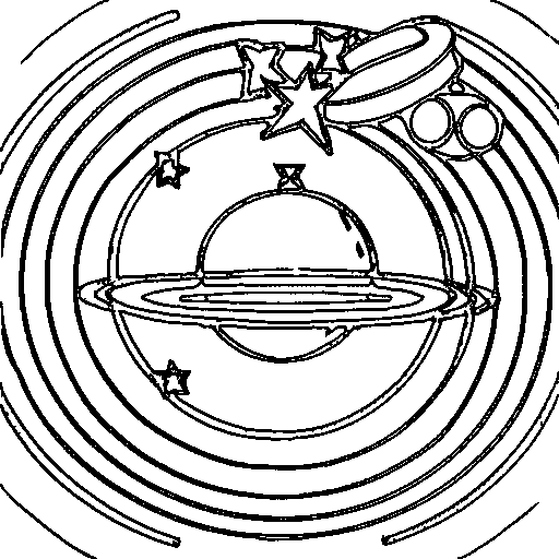 The planet Saturn with rings Coloring Page