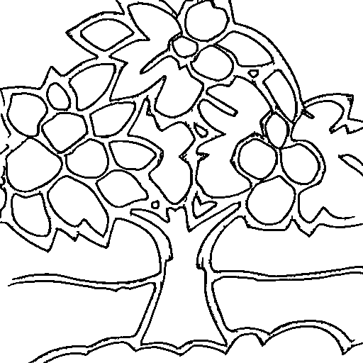 A tree in spring with blossoms Coloring Page